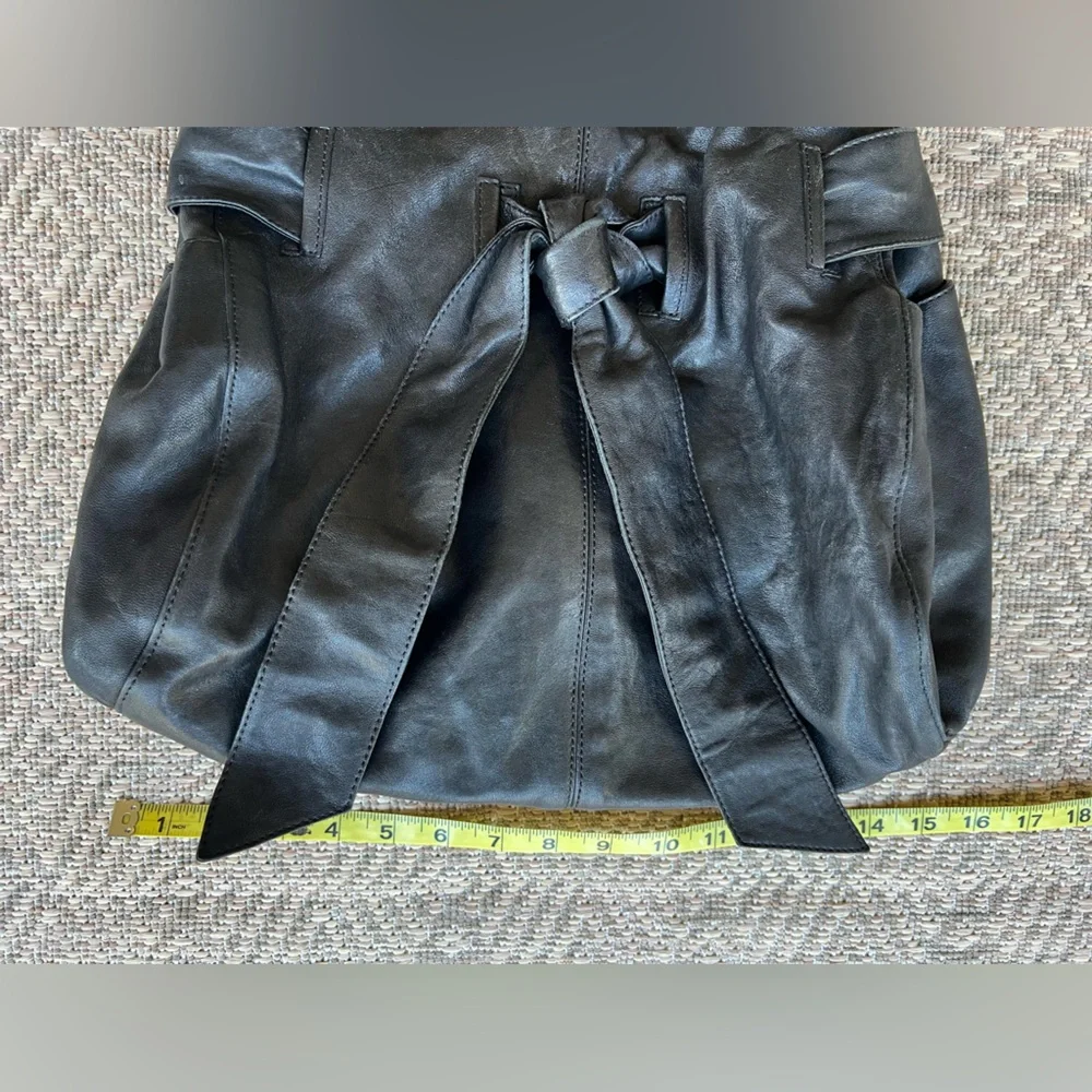 Kooba Y2K Vintage Leather Hobo‎ Bag Purse Black Slouchy Gold Brass Accents